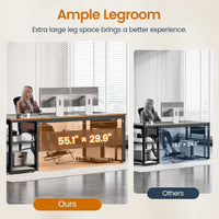 Sikaic Computer Desk 71 in Reversible L Shaped Executive Desk with Power Outlets Brown Brown / Engineered Wood / Modern