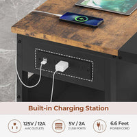 Sikaic Computer Desk 71 in Reversible L Shaped Executive Desk with Widen File Drawers and Power Outlets Brown Brown / Engineered Wood / Modern