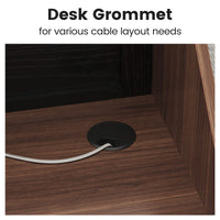 Sikaic Computer Desk Modern 47-Inch Reception Desk with Lockable Drawer Brown Brown / Engineered Wood / Modern