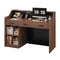Sikaic Computer Desk Modern 47-Inch Reception Desk with Lockable Drawer Brown Brown / Engineered Wood / Modern