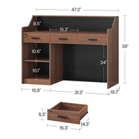 Sikaic Computer Desk Modern 47-Inch Reception Desk with Lockable Drawer Brown Brown / Engineered Wood / Modern