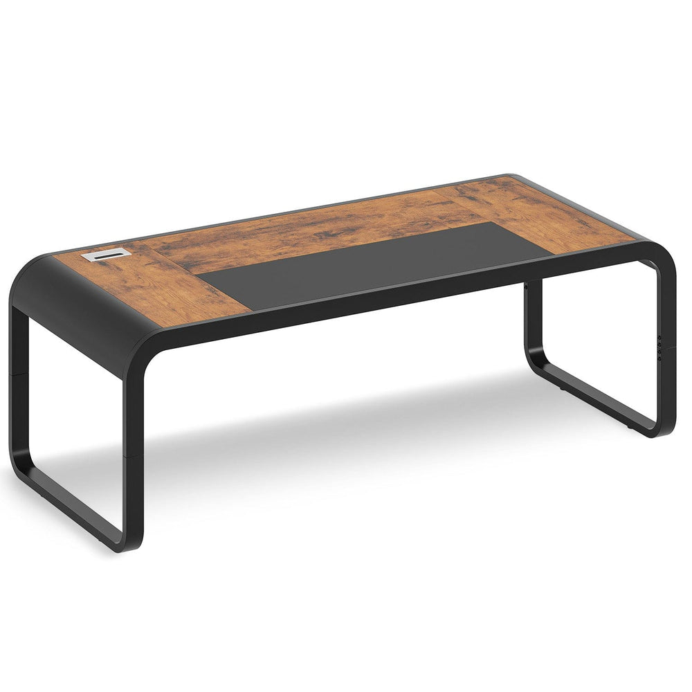Sikaic Computer Desk Executive Computer Desk Rustic Brown