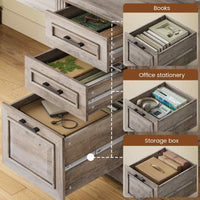 Sikaic Computer Desk 55" Computer Desk with Storage Drawers and Power Outlet Grey Grey / Engineered Wood / Modern