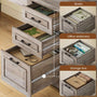Sikaic Computer Desk 55" Computer Desk with Storage Drawers and Power Outlet Grey Grey / Engineered Wood / Modern