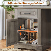 Sikaic Computer Desk 69 Inches L Shaped Computer Desk Grey Grey / Engineered Wood / Modern