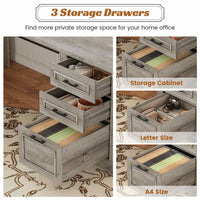 Sikaic Computer Desk 69 Inches L Shaped Computer Desk Grey Grey / Engineered Wood / Modern