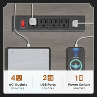 Sikaic Computer Desk 69 Inches L Shaped Computer Desk Grey Grey / Engineered Wood / Modern