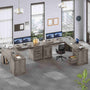 Sikaic Computer Desk 69 Inches L Shaped Computer Desk Grey Grey / Engineered Wood / Modern