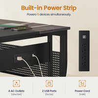 Sikaic Computer Desk 71 in Reversible L Shaped Executive Desk with Power Outlets Grey Grey / Engineered Wood / Modern