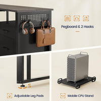 Sikaic Computer Desk 71 in Reversible L Shaped Executive Desk with Power Outlets Grey Grey / Engineered Wood / Modern