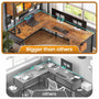 Sikaic Computer Desk LED L Shaped Computer Desk 62 inches Reversible L Shaped Desk with Storage Drawers Hutch and Pegboard Corner Desk with Power Outlet for Home Office Rustic Brown