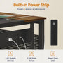 Sikaic Computer Desk 71 in Reversible L Shaped Executive Desk with Power Outlets Walnut Walnut Brown / Engineered Wood / Modern