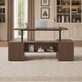 Sikaic Computer Desk 55 inch Electric Standing Desk with Drawers & Storage Walnut Walnut / Engineered Wood / Modern
