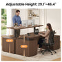 Sikaic Computer Desk 55 inch Electric Standing Desk with Drawers & Storage Walnut Walnut / Engineered Wood / Modern