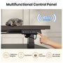 Sikaic Computer Desk L Shaped Electric Standing Desk with 3 Drawers & Power Outlet Dark Walnut Walnut / Engineered Wood / Modern