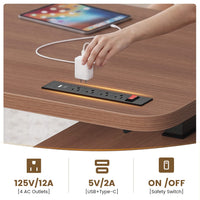 Sikaic Computer Desk L Shaped Electric Standing Desk with Storage Walnut Walnut / Engineered Wood / Modern
