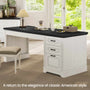 Sikaic Computer Desk 55" Computer Desk with Storage Drawers and Power Outlet White White / Engineered Wood / Modern