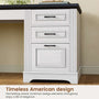 Sikaic Computer Desk 55" Computer Desk with Storage Drawers and Power Outlet White White / Engineered Wood / Modern