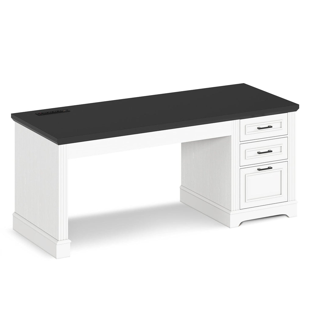 55" Modern Executive Desk for Home Office White | Sikaic