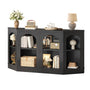 Sikaic Console Table 63" Farmhouse Arched Console Table with Shelves Black Black / Engineered Wood / Farmhouse