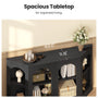 Sikaic Console Table 63" Farmhouse Arched Console Table with Shelves Black Black / Engineered Wood / Farmhouse
