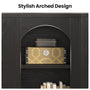 Sikaic Console Table 63" Farmhouse Arched Console Table with Shelves Black Black / Engineered Wood / Farmhouse