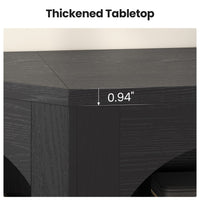 Sikaic Console Table 63" Farmhouse Arched Console Table with Shelves Black Black / Engineered Wood / Farmhouse