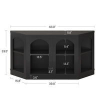 Sikaic Console Table 63" Farmhouse Arched Console Table with Shelves Black Black / Engineered Wood / Farmhouse