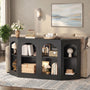 Sikaic Console Table 63" Farmhouse Arched Console Table with Shelves Black Black / Engineered Wood / Farmhouse