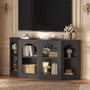 Sikaic Console Table 63" Farmhouse Arched Console Table with Shelves Black Black / Engineered Wood / Farmhouse