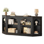 Sikaic Console Table 70.9" Farmhouse Arched Console Table with Shelves Black Black / Engineered Wood / Farmhouse