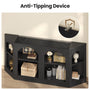 Sikaic Console Table 70.9" Farmhouse Arched Console Table with Shelves Black Black / Engineered Wood / Farmhouse