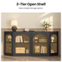 Sikaic Console Table 70.9" Farmhouse Arched Console Table with Shelves Black Black / Engineered Wood / Farmhouse