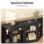 Sikaic Console Table 70.9" Farmhouse Arched Console Table with Shelves Black Black / Engineered Wood / Farmhouse