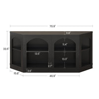 Sikaic Console Table 70.9" Farmhouse Arched Console Table with Shelves Black Black / Engineered Wood / Farmhouse