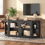 Sikaic Console Table 70.9" Farmhouse Arched Console Table with Shelves Black Black / Engineered Wood / Farmhouse