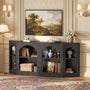 Sikaic Console Table 70.9" Farmhouse Arched Console Table with Shelves Black Black / Engineered Wood / Farmhouse