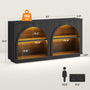 Sikaic Console Table Sikaic Double Arched Console Table with LED Lighting Matte Black Black / Engineered Wood / Modern