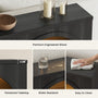 Sikaic Console Table Sikaic Double Arched Console Table with LED Lighting Matte Black Black / Engineered Wood / Modern