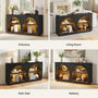 Sikaic Console Table Sikaic Double Arched Console Table with LED Lighting Matte Black Black / Engineered Wood / Modern