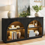 Sikaic Console Table Sikaic Double Arched Console Table with LED Lighting Matte Black Black / Engineered Wood / Modern