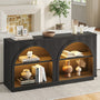 Sikaic Console Table Sikaic Double Arched Console Table with LED Lighting Matte Black Black / Engineered Wood / Modern