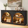 Sikaic Console Table Sikaic Double Arched Console Table with LED Lighting Matte Black Black / Engineered Wood / Modern