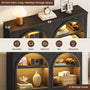 Sikaic Console Table Sikaic Double Arched Console Table with LED Lighting Matte Black Black / Engineered Wood / Modern