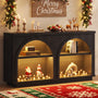 Sikaic Console Table Sikaic Double Arched Console Table with LED Lighting Matte Black Black / Engineered Wood / Modern