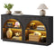 Sikaic Console Table Sikaic Double Arched Console Table with LED Lighting Matte Black Black / Engineered Wood / Modern