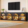 Sikaic Console Table Sikaic Double Arched Console Table with LED Lighting Matte Black Black / Engineered Wood / Modern