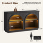 Sikaic Console Table Sikaic Double Arched Console Table with LED Lighting Matte Black Black / Engineered Wood / Modern