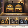 Sikaic Console Table Sikaic Double Arched Console Table with LED Lighting Matte Black Black / Engineered Wood / Modern