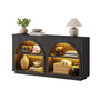Sikaic Console Table Sikaic Double Arched Console Table with LED Lighting Matte Black Black / Engineered Wood / Modern